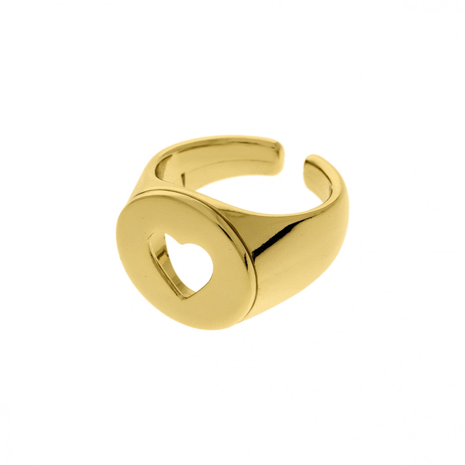 Anel Coração Vazado Ouro Nº 13