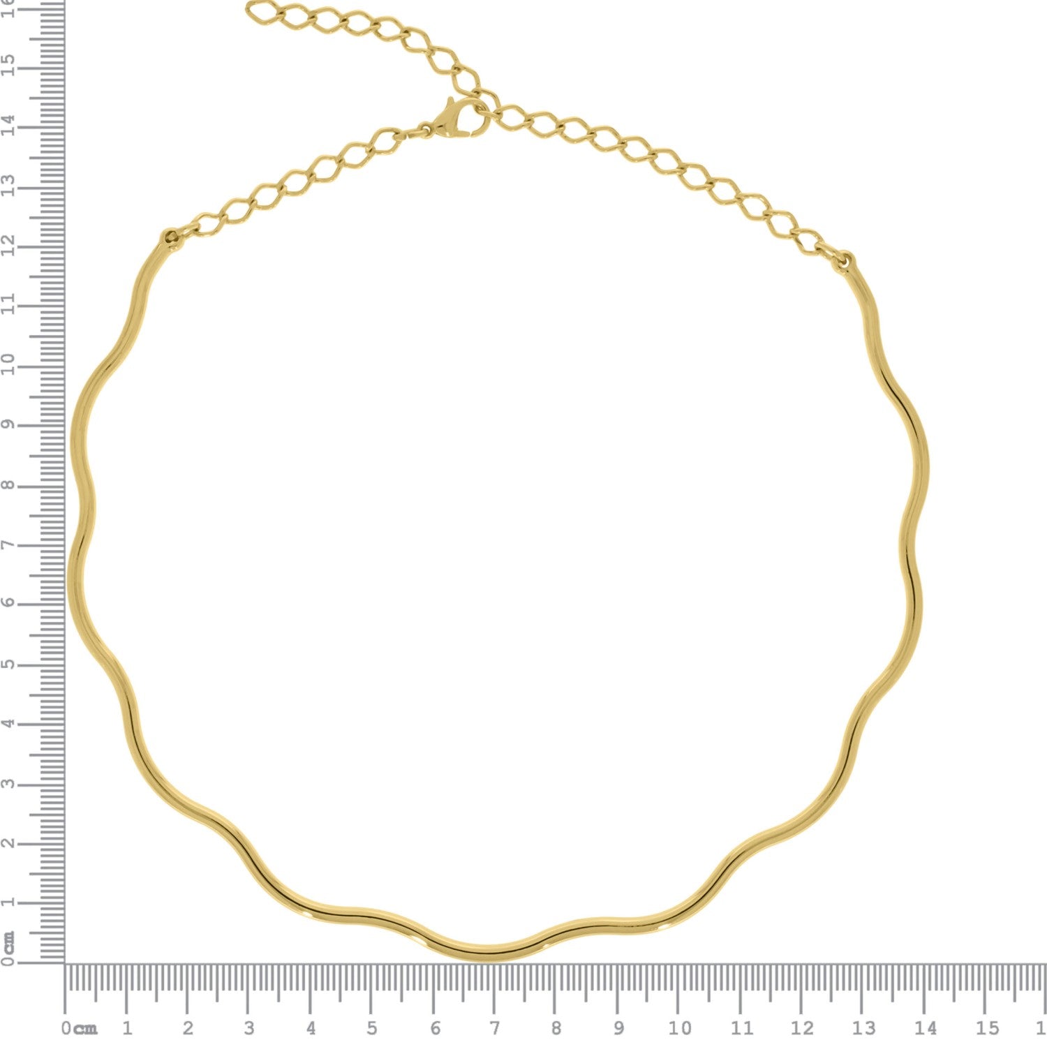 Base para Colar Ondulada Dourada