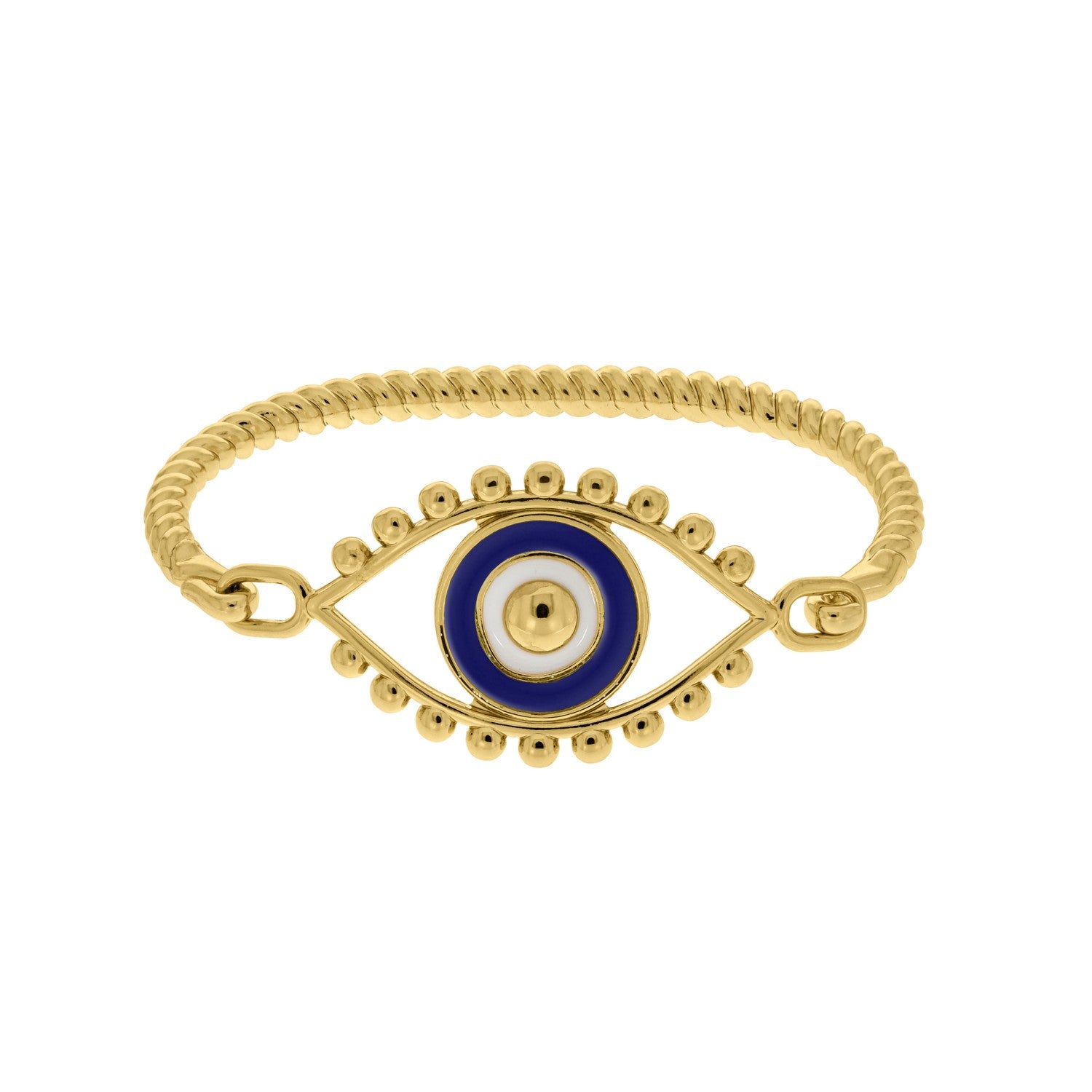 Pulseira Olho Grego Ouro com Azul