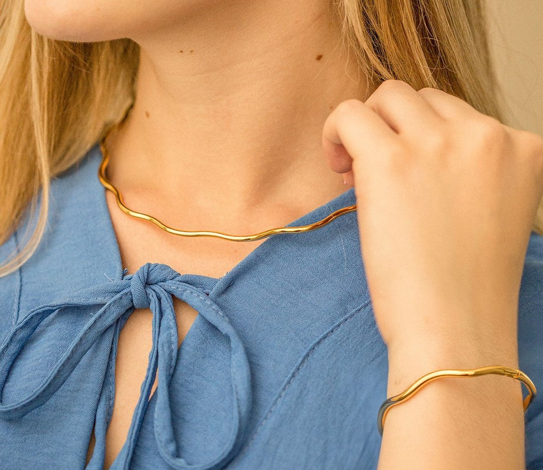 Pulseira Ondulada Dourada