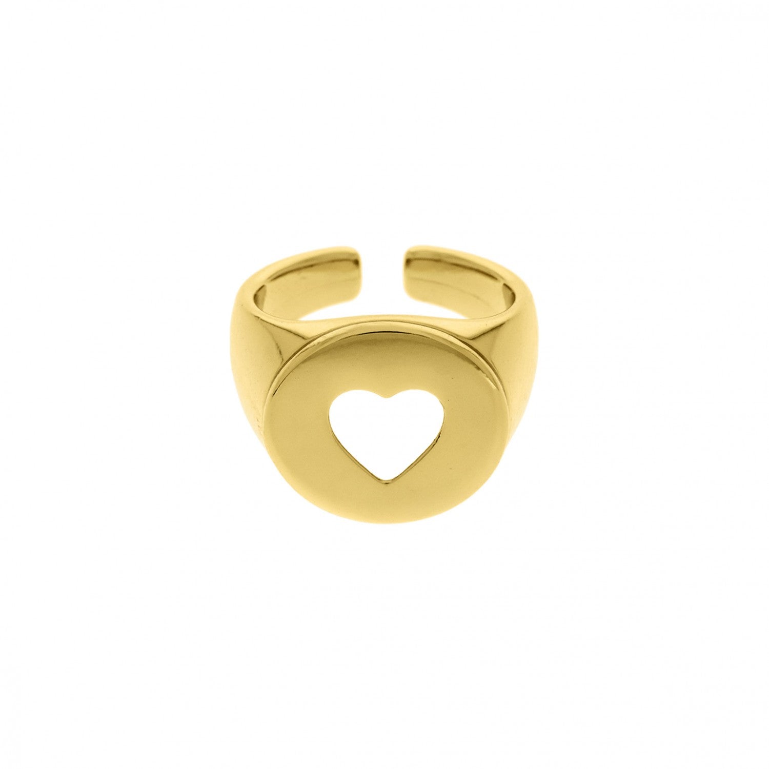 Anel Coração Vazado Ouro Nº 13