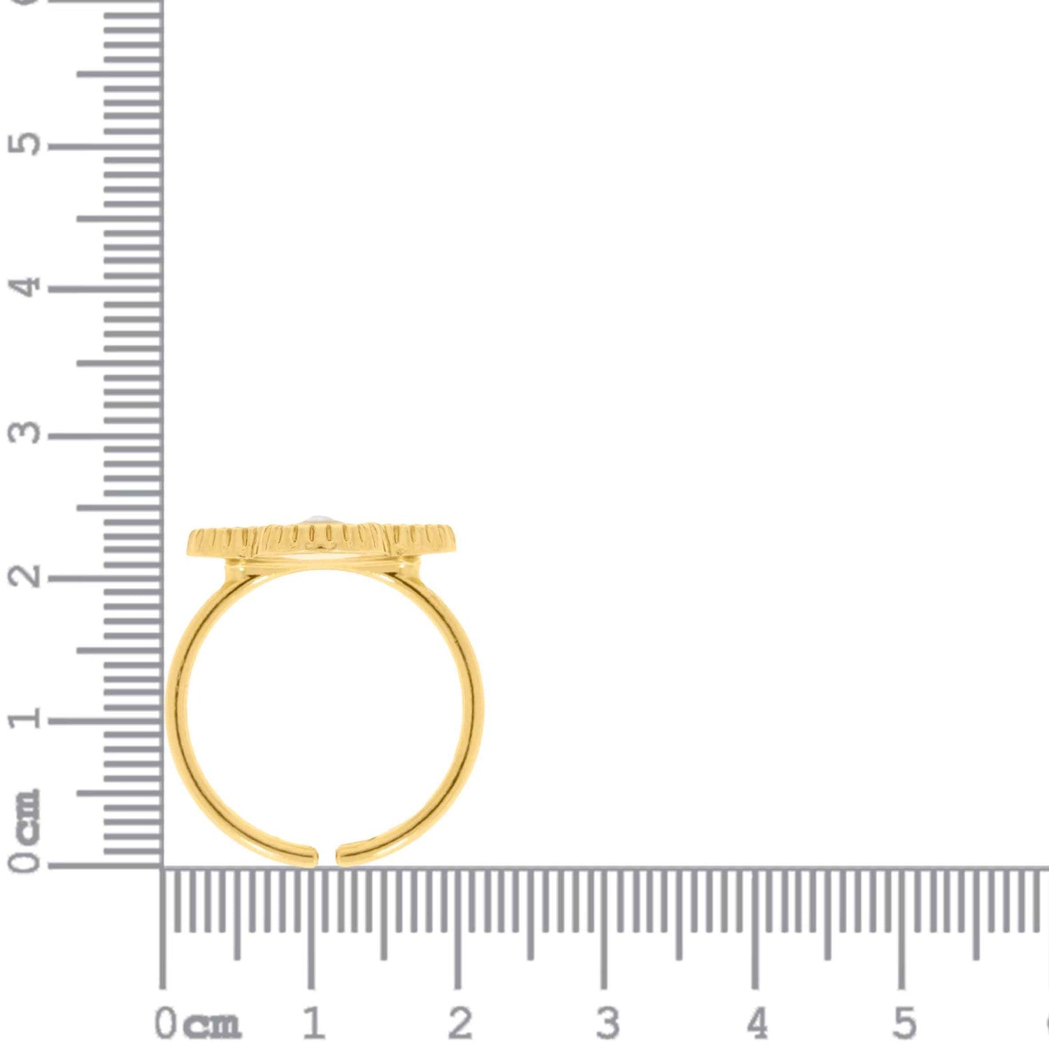 Anel Trevo Ouro com Off White N° 21