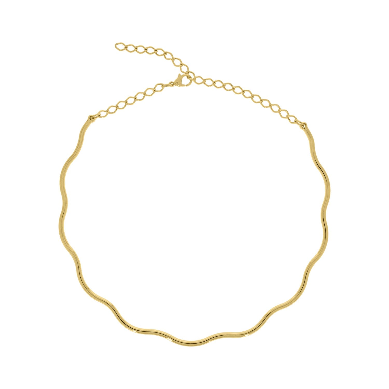 Base para Colar Ondulada Dourada