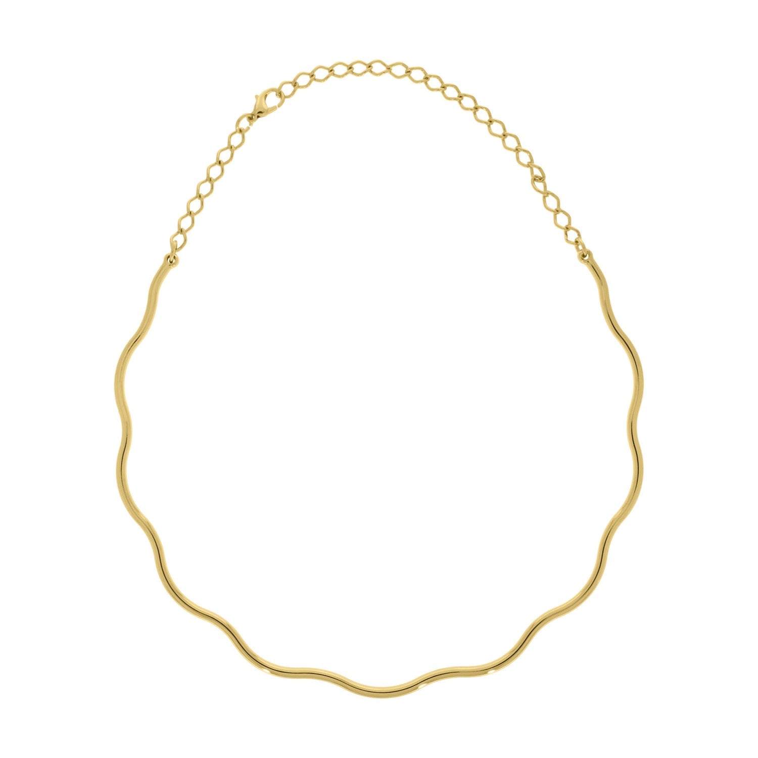 Base para Colar Ondulada Dourada