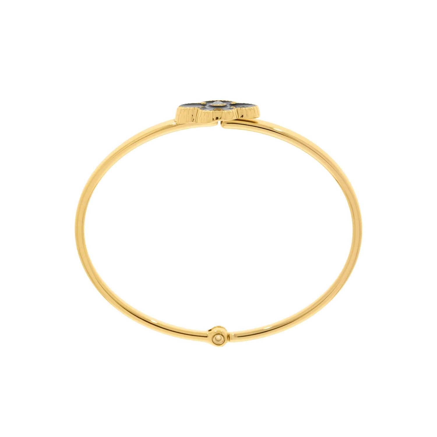 Bracelete Dourado Trevo Preto