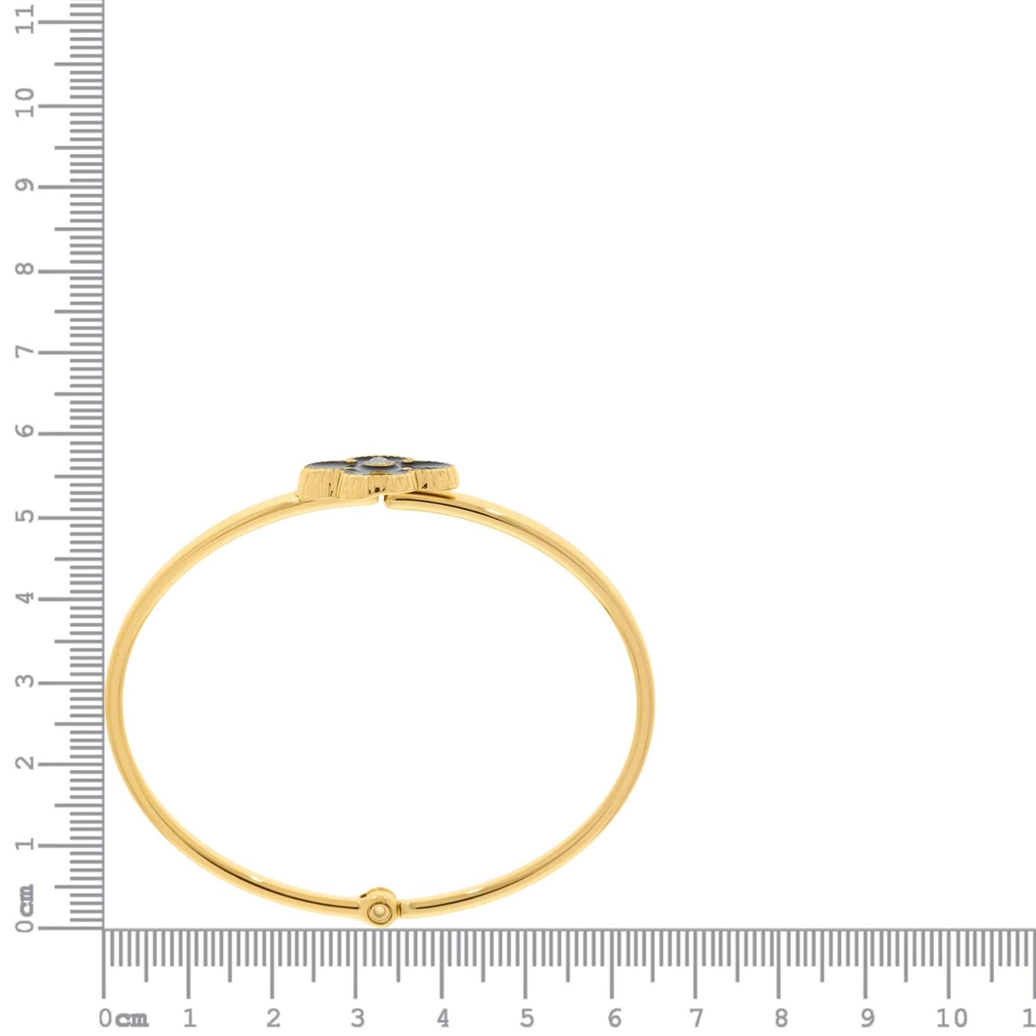 Bracelete Dourado Trevo Preto