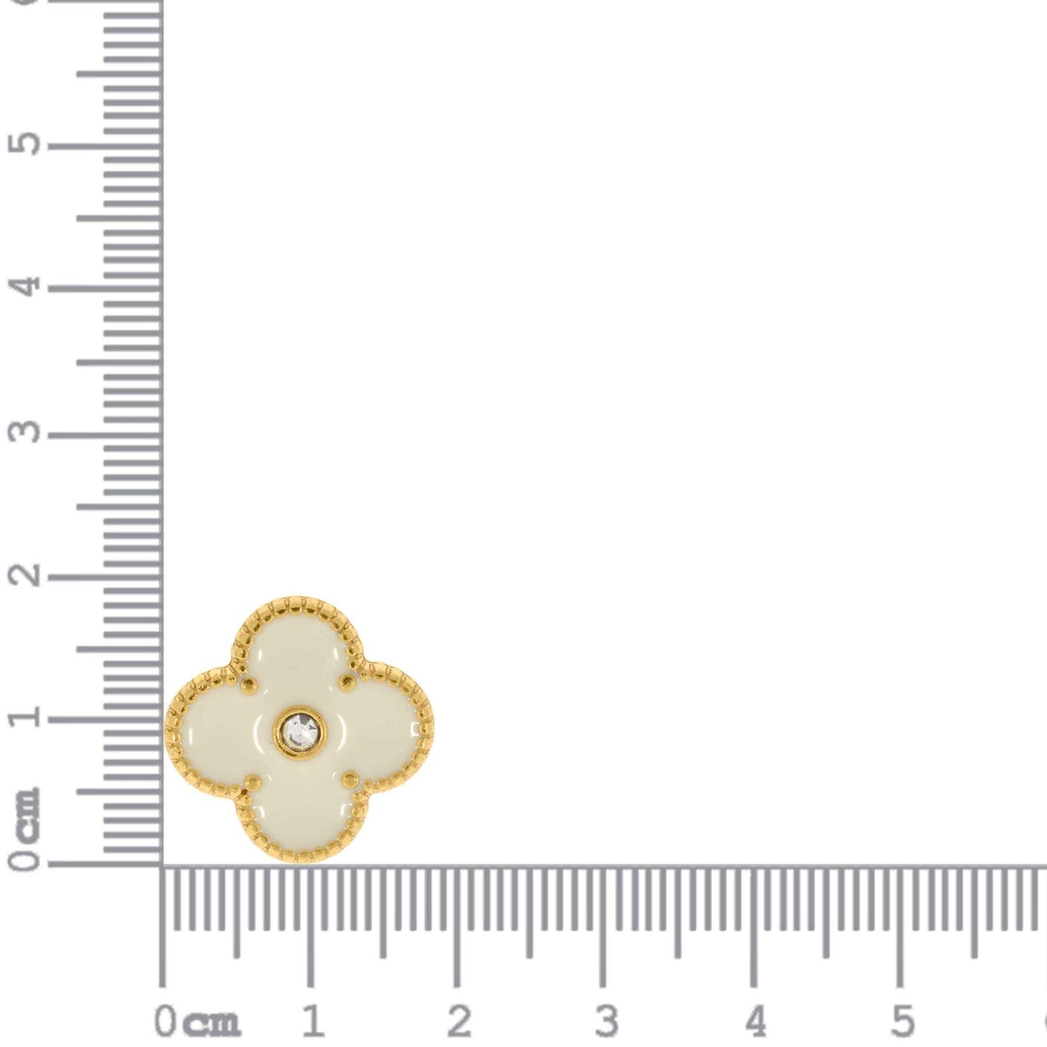Brinco Trevo Dourado com Off White