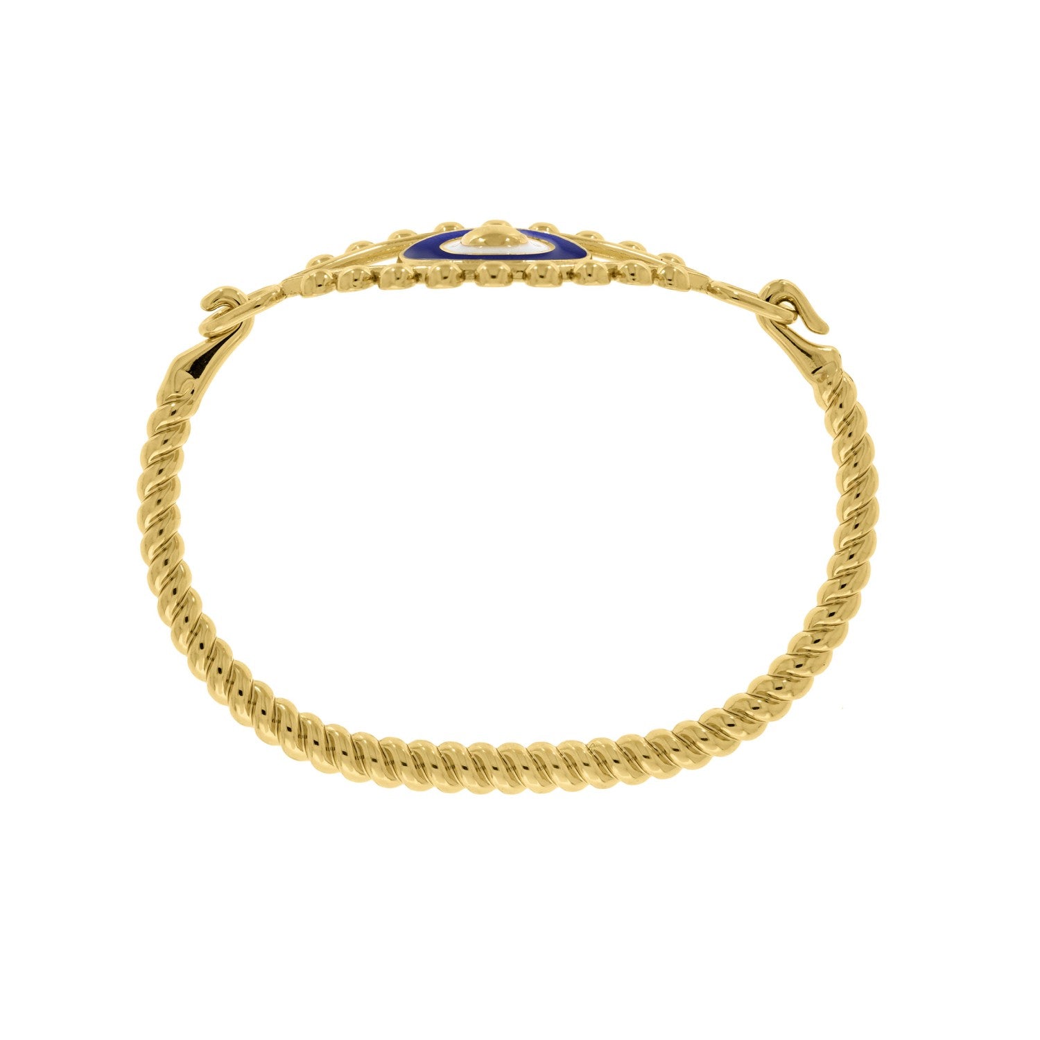 Pulseira Olho Grego Ouro com Azul