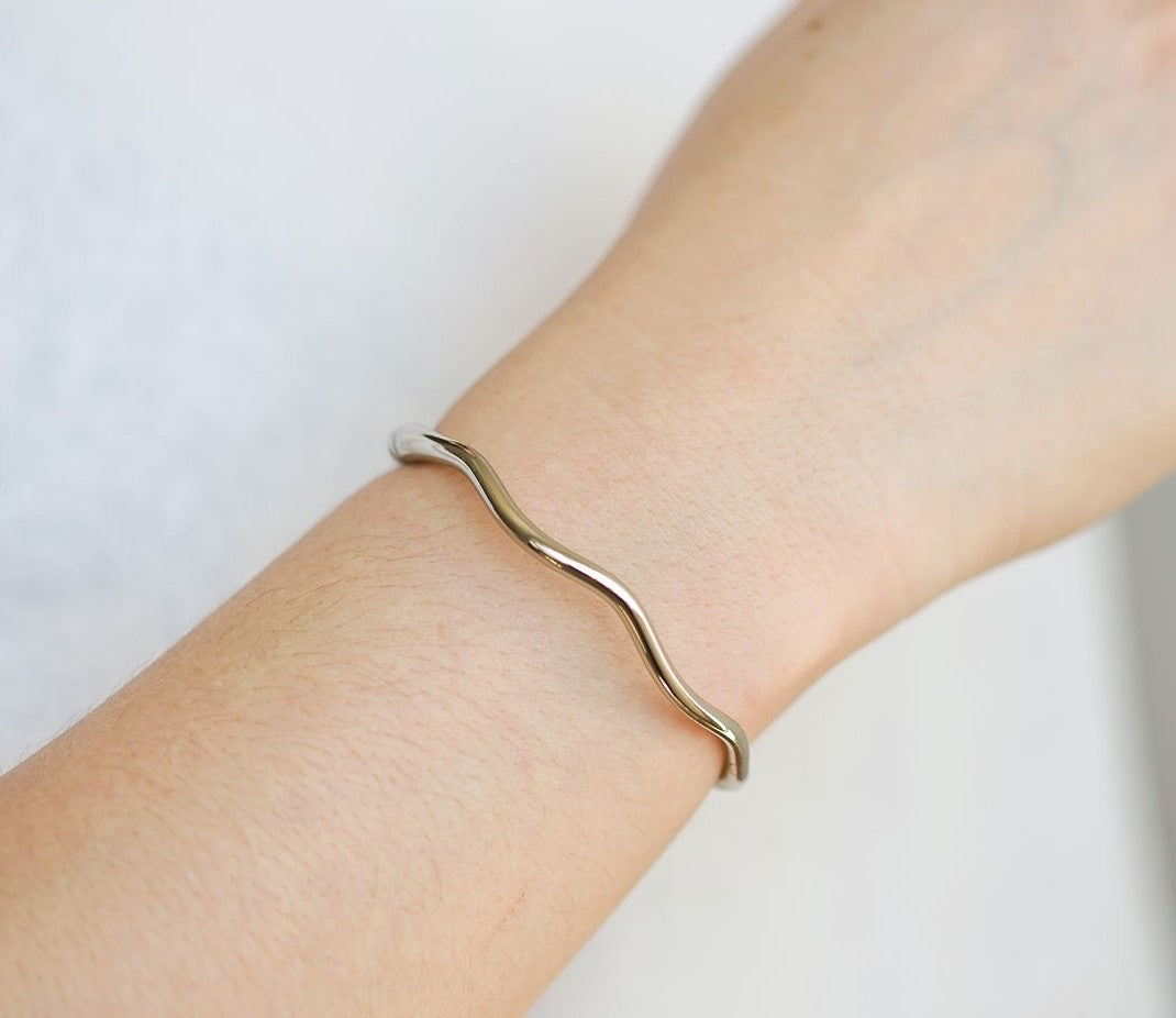 Pulseira Ondulada Níquel