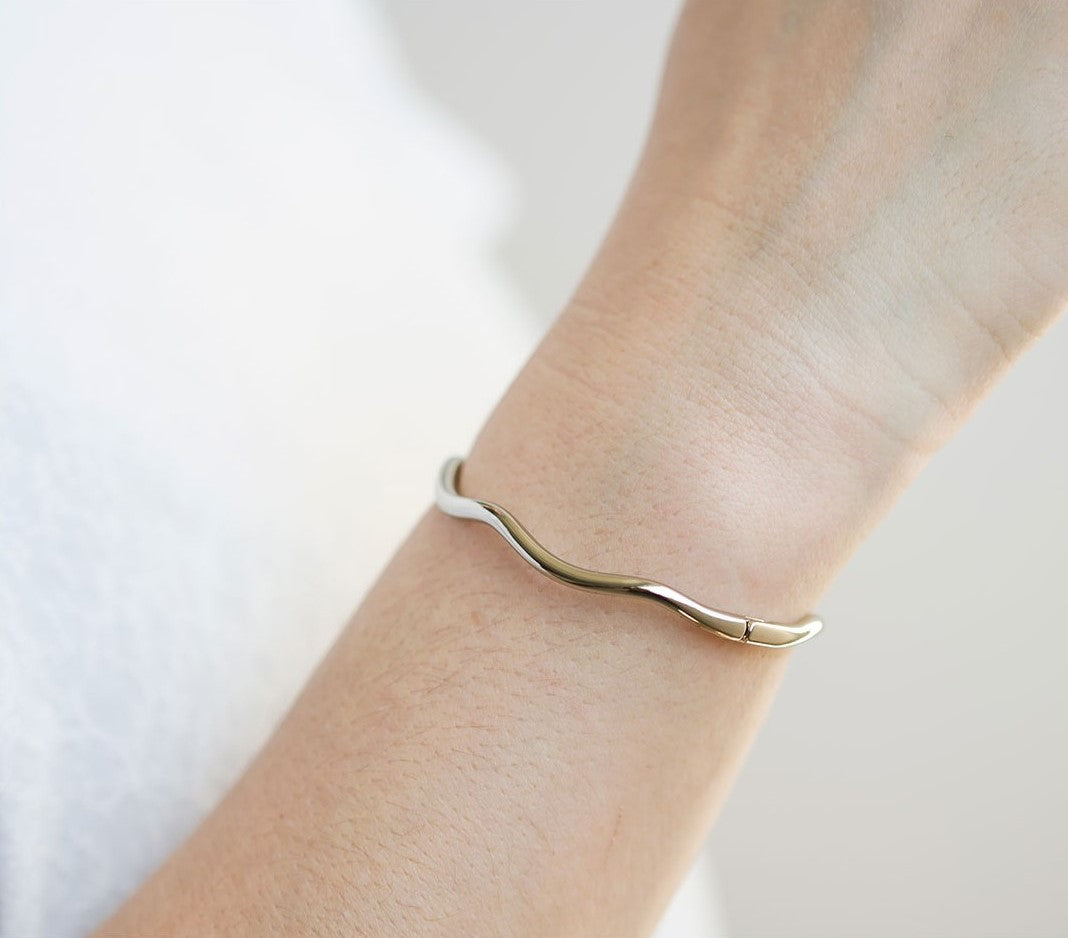 Pulseira Ondulada Níquel
